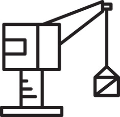 Port Crane Line Icon