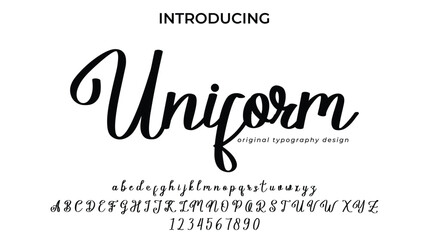 Uniform Font Stylish brush painted an uppercase vector letters, alphabet, typeface