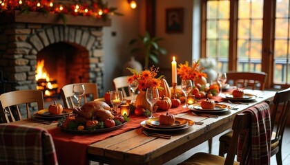 Thanksgiving dinner table