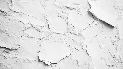 Obraz premium Textured white wall with peeling paint showcasing intricate details of decay and wear over time