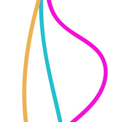 Pink teal yellow lines, background 