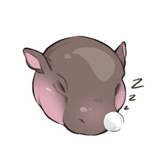 Baby Hippo with random mood