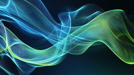 Abstract Blue Green Wave