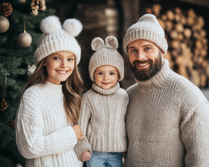 Fototapeta premium Family United During the Christmas Season. Merry Christmas