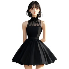 Anime Girl in Black Dress.