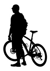 Fototapeta premium Sport people whit bike on white background