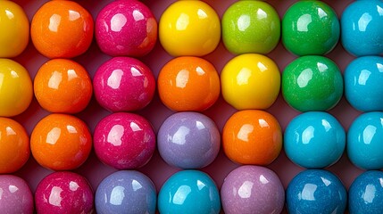 A Rainbow of Shiny, Colorful Bubble Gum Balls