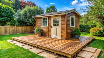 Wooden deck and shed in a backyard , outdoor, wooden, deck, shed, backyard, garden, relaxation, peaceful
