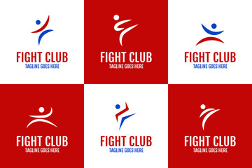 Set of fight club logo design for karate taekwondo vector template illustration idea © Brandingasik