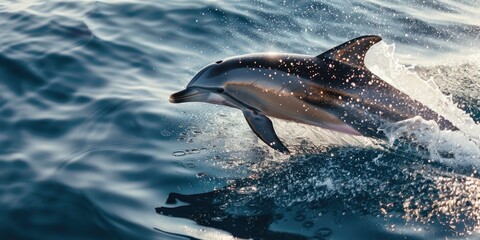 Fototapeta premium Dolphin free in open waters
