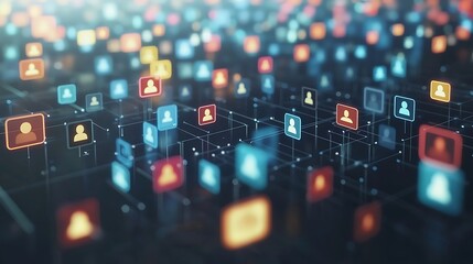 Quirky digital forum with finger people discussing through speech bubbles.