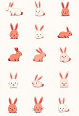 Vector Bunny Doodle Icons: Customizable Rabbit Graphics for Designers