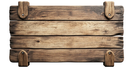 A rustic wooden signboard with a weathered finish, perfect for decoration or signage in a cozy environment, Transparent background.