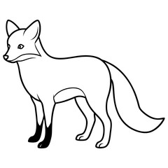 Elegant Fox Line Art Vector Illustration for Modern Design