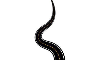 Winding road. Journey traffic curved highway. Road to horizon in perspective. Winding asphalt empty line isolated vector concept. Straight and winding road road. vector illustration