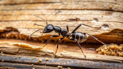 Carpenter ant destroying wooden structure , pest control, damage, insect, infestation, destruction, carpenter, wood, home