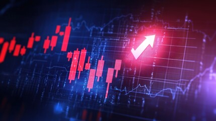 Fototapeta premium Financial Growth Chart with a Positive Indicator