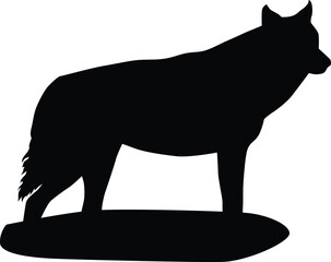 Wolf full body silhouette illustration