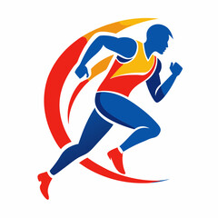 Sport runner icon logo artwork vector illustration