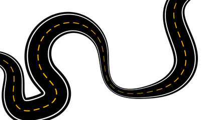 Straight and winding road road. Seamless asphalt roads template. Highway or roadway background. Seamless highway marking Isolated on background. Straight and winding road road. vector illustration