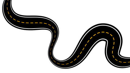 Straight and winding road road. Seamless asphalt roads template. Highway or roadway background. Seamless highway marking Isolated on background. Straight and winding road road. vector illustration