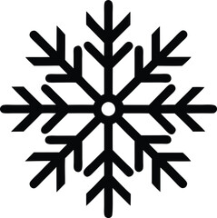 Snowflake Icon, Christmas Snowflake Silhouette Vector