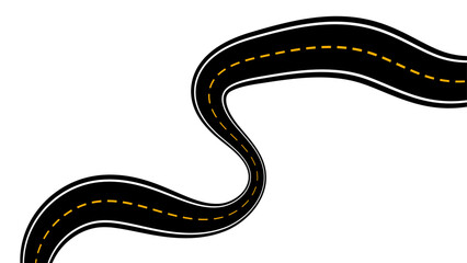 Straight and winding road road. Seamless asphalt roads template. Highway or roadway background. Seamless highway marking Isolated on background. Straight and winding road road. vector illustration