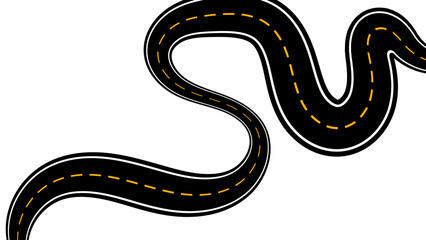 Straight and winding road road. Seamless asphalt roads template. Highway or roadway background. Seamless highway marking Isolated on background. Straight and winding road road. vector illustration