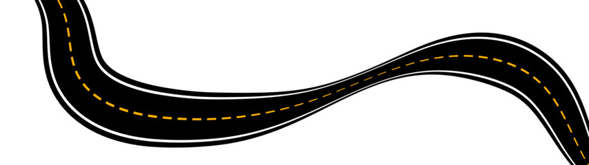 Straight and winding road road. Seamless asphalt roads template. Highway or roadway background. Seamless highway marking Isolated on background. Straight and winding road road. vector illustration