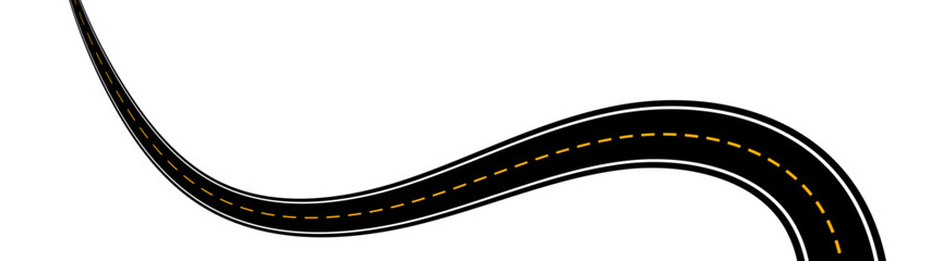 Fototapeta premium Straight and winding road road. Seamless asphalt roads template. Highway or roadway background. Seamless highway marking Isolated on background. Straight and winding road road. vector illustration