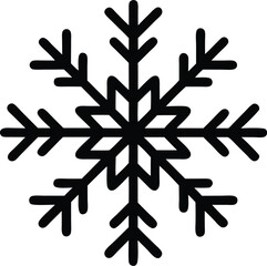 Snowflake Icon, Christmas Snowflake Silhouette Vector