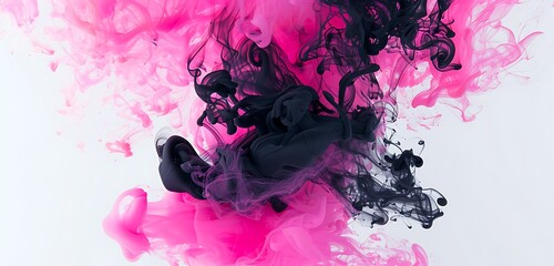 Embrace the modern aesthetic of ink patterns that dance gracefully on a pristine white background.Let the flowing ink guide you through a vibrant landscape of shapes and colors, all set on white. 