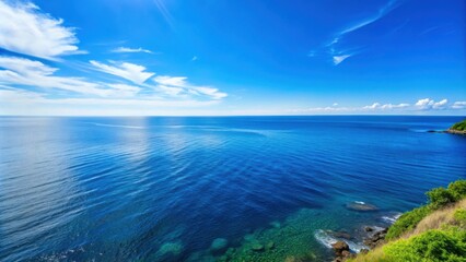 Clear blue sky over the ocean in Chiba's Boso Peninsula, sea, water, horizon, sky, clouds, nature, tranquil, scenic