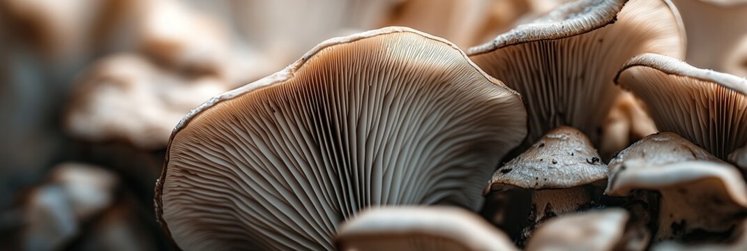 A close-up shot of fresh oyster mushrooms