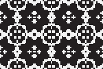 Ethnic seamless monochrome pattern. Aztec geometric background. Tribal print. Navajo fabric. Modern abstract wallpaper. Vector illustration.