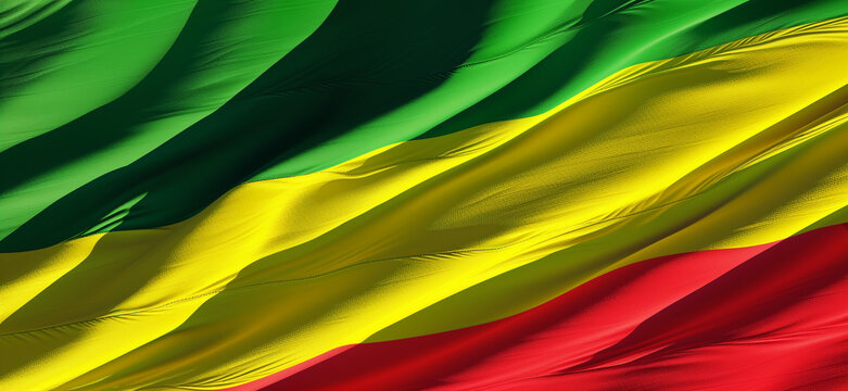 Realistic photo of the Republic of the Congo flag