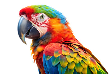 Obraz premium Scarlet macaw parrot close-up with vibrant feathers
