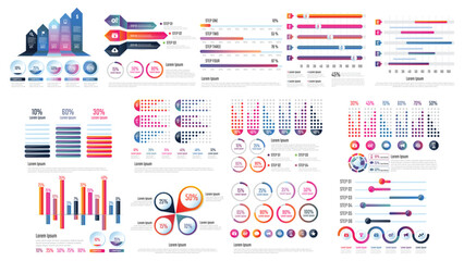 Infographic Visualization Data Editable Template. Containing Chart, Graph, Analytics, Diagram, Report, Statistics, Presentation, Metrics and more. Editable stroke. Vector Illustration