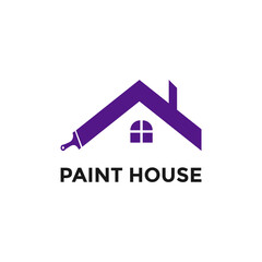 painting logo vector illustration. paint brush logo template
