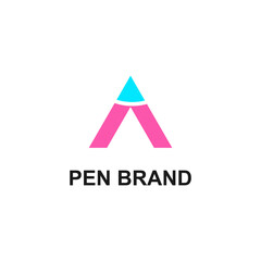 letter pen A logo . Vector abstract material design style.

