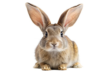 Cute bunny with big ears looking at camera