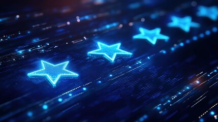 Glowing Five Star Customer Review Design