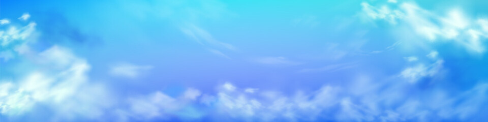 Sky Blue,Cloud Background,Horizon Summer Clear Sky over beach,Vector landscape nature sunrise in Winter,Spring panorama banner white clouds over