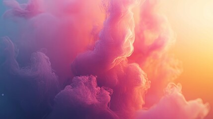 Naklejka premium Abstract Pink and Orange Swirling Smoke