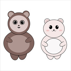 flat design image of bear character