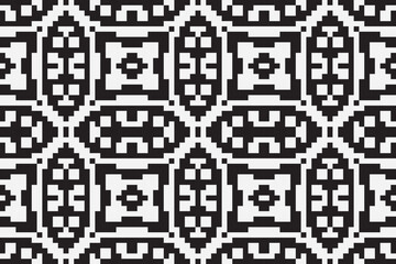 Fototapeta premium Vector monochrome pixel background. Abstract seamless pattern with small random scattered squares, rectangles, tiny dots. Black and white minimal