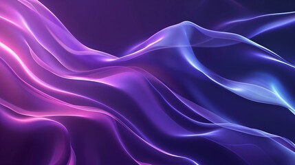 Obraz premium Abstract Digital Illustration of Flowing Purple and Blue Waves with Neon Light Effects, Perfect for Modern Background Designs and Artistic Inspirations.