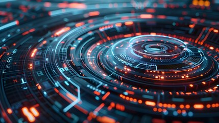 An abstract representation of a futuristic control center with visualizations of different scheduling algorithms (Round Robin, Shortest Job Next, Priority Scheduling) as dynamic, flowing pathways