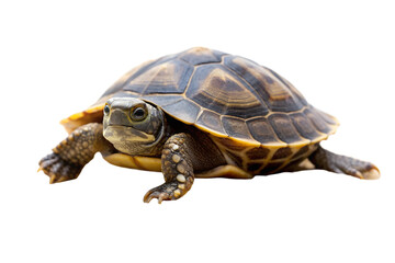 Obraz premium Small turtle close-up isolated on transparent background