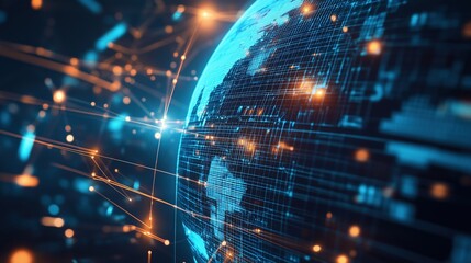 Obraz premium Global Connectivity Visualized in Abstract Form
